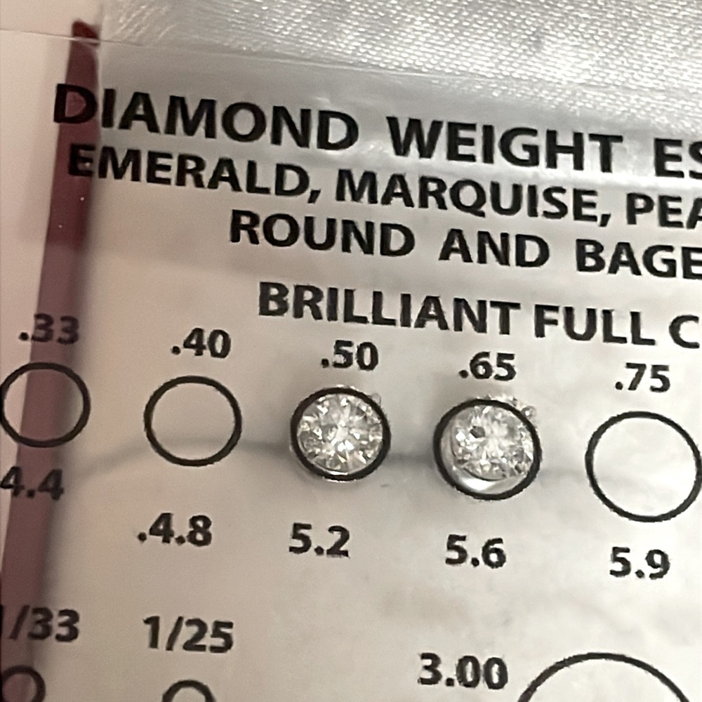 Solid Stamped 14K White Gold Natural 1.00CTW Diamond Stud Earrings Screw Backs - Picture 9 of 14